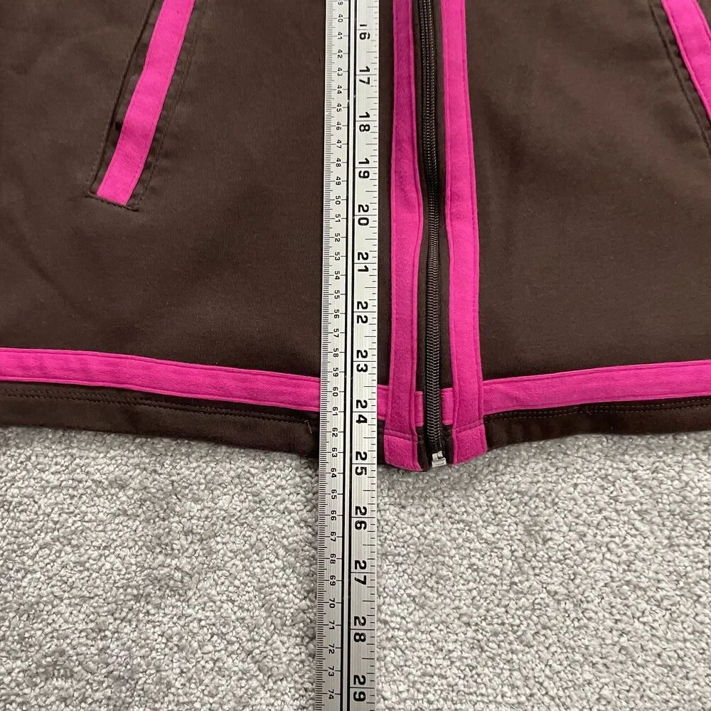 Blair Track Jacket Womens Medium Brown with Purple Trim Full Zip Active Casual